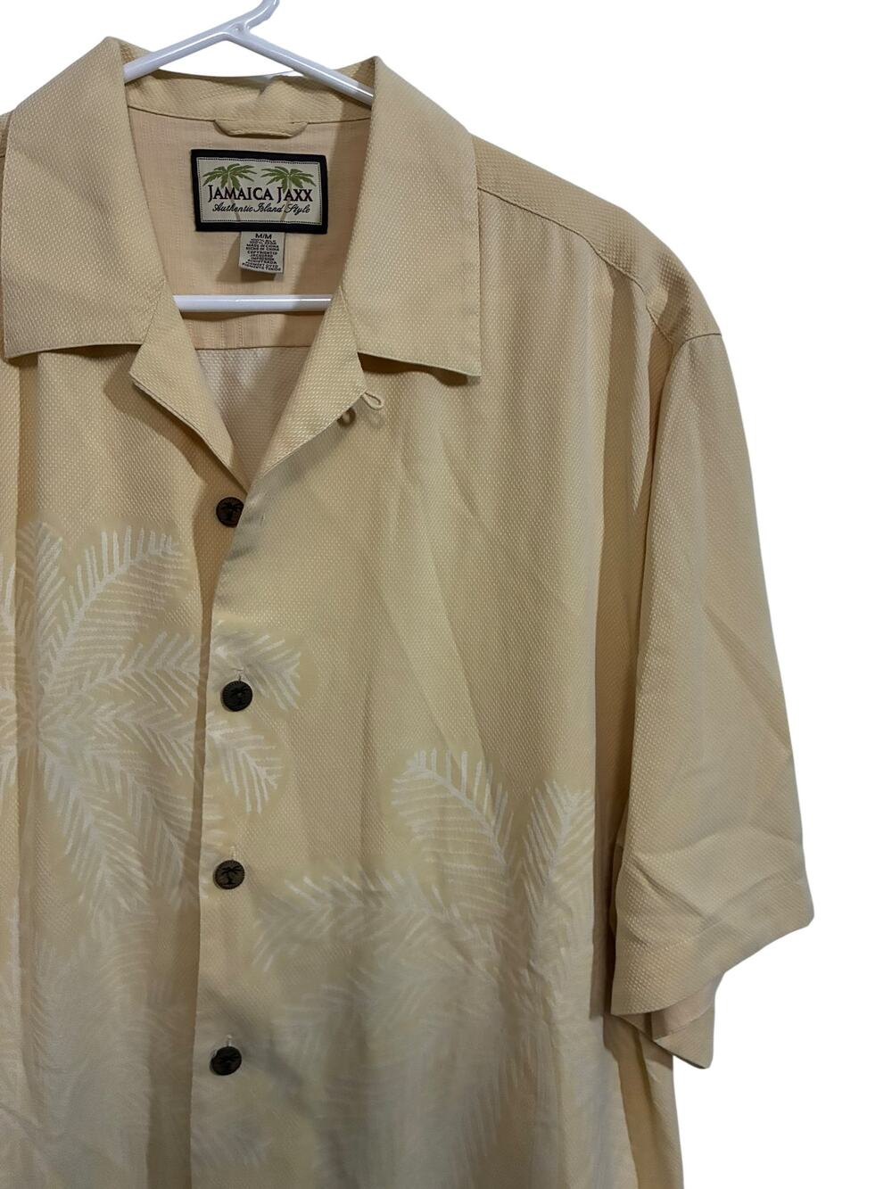 Jamaica Jaxx 100% Silk Hawaiian Camp Shirt Men’s Medium Palm Trees